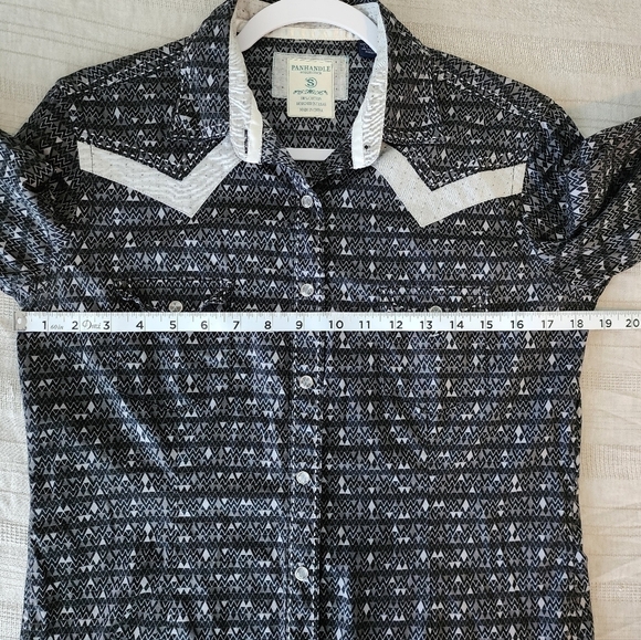 Panhandle Rough Stock Western Wear Shirt Collared Pearl Snap Women's Small - Picture 6 of 8